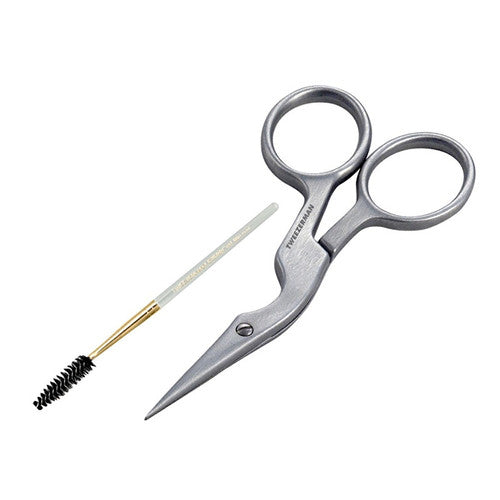 Tweezerman Brow Shaping Scissors & Brush Stainless Steel - Eyebrow Scissors and Brush
