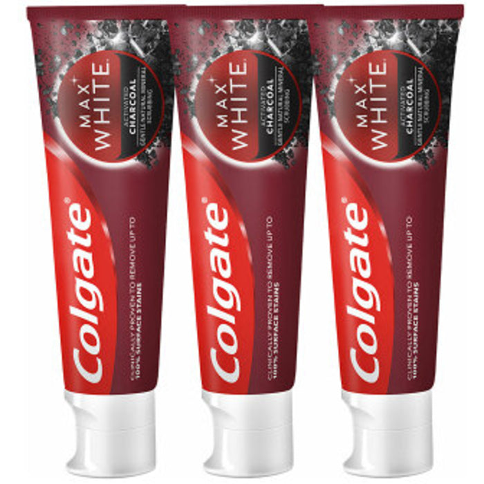 Colgate Max White Charcoal Trio Toothpaste 75ml