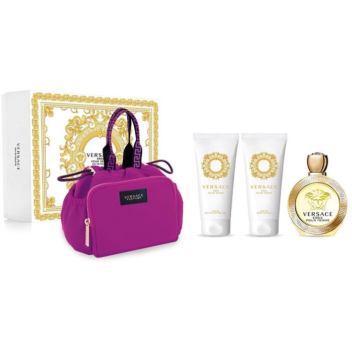 Versace Eros Pour Femme Gift Set EDT 100 ml, body lotion 100 ml, shower gel 100 ml and bag