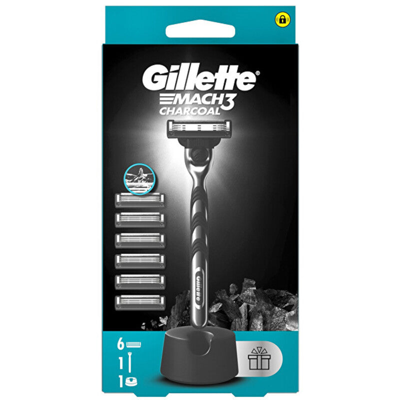 Gillette Mach3 Charcoal - Razor + 6 replacement heads