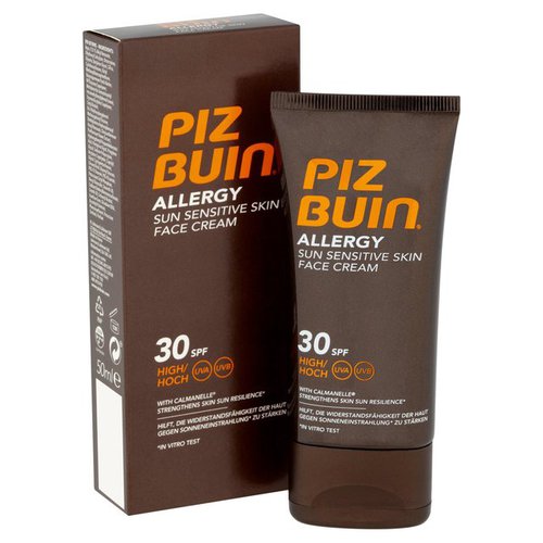 PIZ BUIN Allergy Sensitive Skin Face Sun Cream SPF 30 - Sunscreen for Face SPF 50