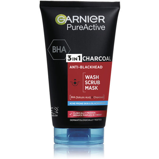GARNIER 3in1 Black Pure Active (Intensive Charcoal Anti-Blackhead) 150ml