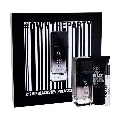 Carolina Herrera 212 VIP Men Black EDP gift set 100 ml, shower gel 100 ml and miniature EDP 10 ml 