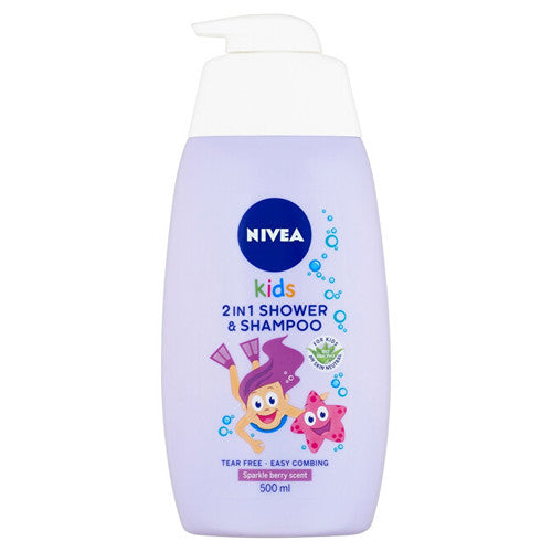 Nivea 2 in 1 Shower Shampoo - Baby shower gel and shampoo 2 in 1 with the aroma of forest fruits 500ml