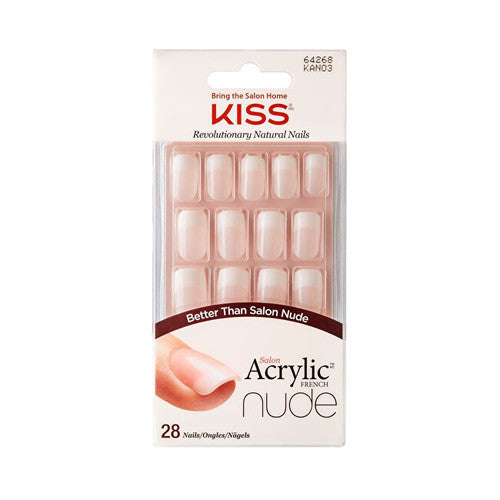 Kiss My Face Salon Acrylic French Nude 64268 ( 28 pcs ) - Acrylic nails french manicure for a natural look