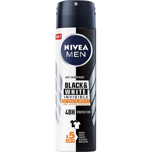 Nivea Men Invisible Black & White Ultimate Impact - Antiperspirant spray 150ml