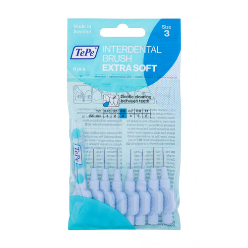 TePe Interdental Brush Extra Soft (0.6 mm blue 8 pcs) - Very fine interdental brushes 8.0pcs
