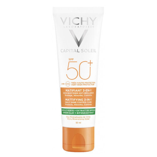 Vichy Capital Soleil SPF 50+ - Mattifying protective face cream 3in1 50ml