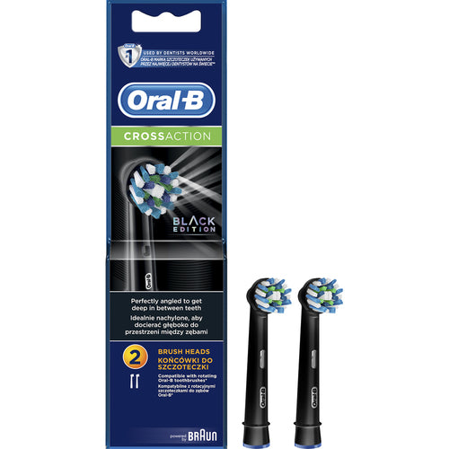 Oral B Cross Action EB50 Black - Replacement brush heads 4.0pcs