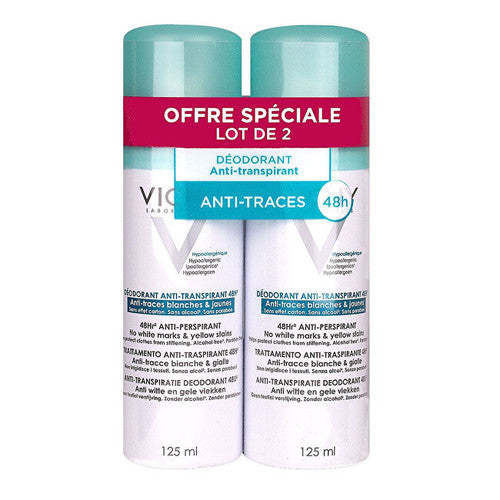 Vichy Deodorant Anti-Transpirant 48h ( 2 pcs ) - Alcohol-free deodorant spray with a 48-hour effect 125ml