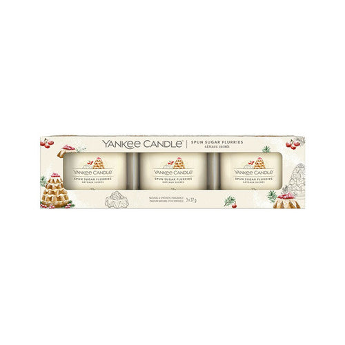 Yankee Candle Spun Sugar Flurries Glass Votive Candle Set 37.0g
