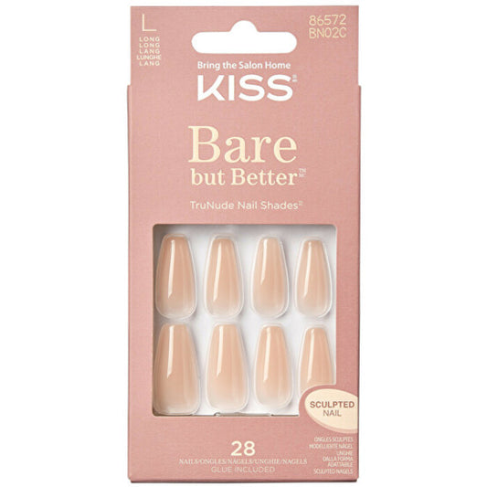 Kiss My Face Bare but Better Nails Nude Drama ( 28 pcs )