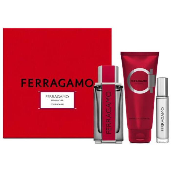  Salvatore Ferragamo Ferragamo Red Leather Gift set EDP 100 ml, shampoo and shower gel 100 ml and miniature EDP 10 ml 