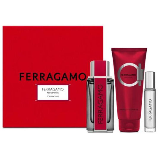  Salvatore Ferragamo Ferragamo Red Leather Gift set EDP 100 ml, shampoo and shower gel 100 ml and miniature EDP 10 ml 