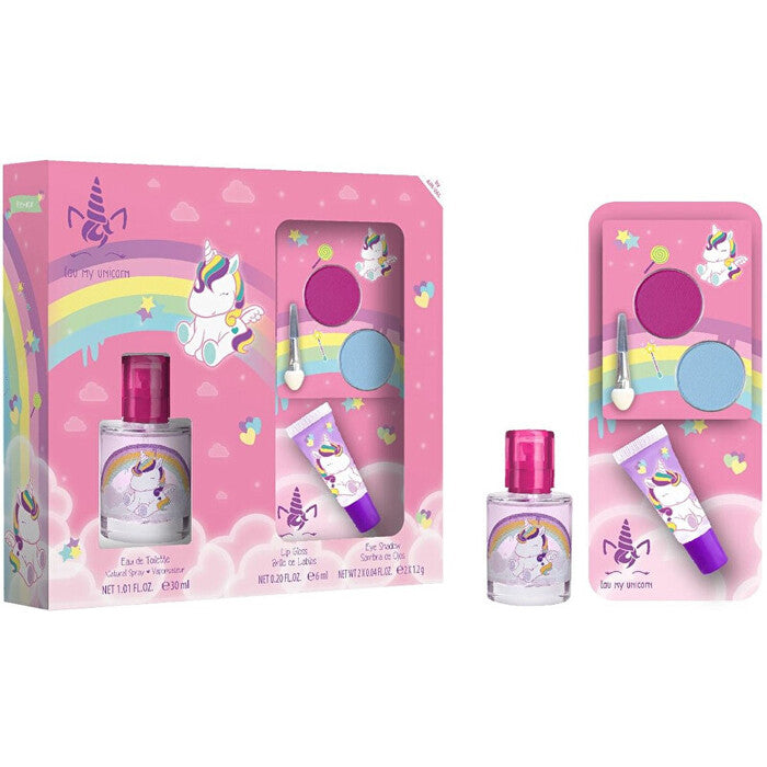  FRAGRANCES FOR CHILDREN Eau My Unicorn Gift set EDT 30 ml, lip gloss and eyeshadow 