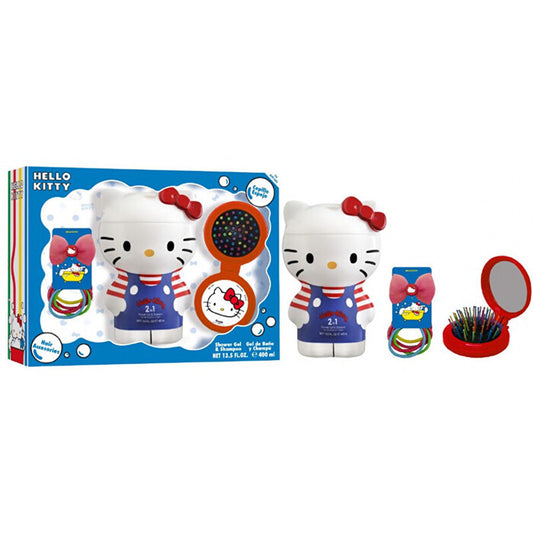 FRAGRANCES FOR CHILDREN Hello Kitty Gift set Shower gel and shampoo 2 in 1 400 ml and hair accessories