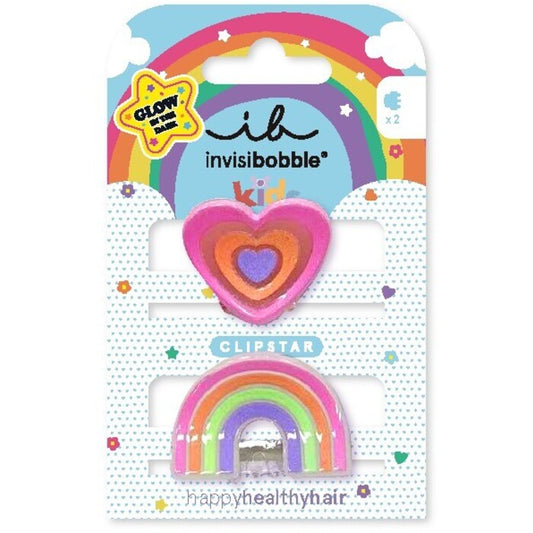 Invisibobble Clipstar Glow Happy Heart - Hair clip 2 pcs