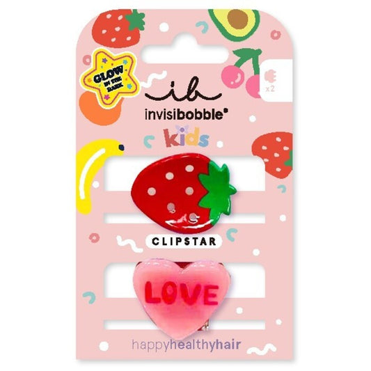 Invisibobble Clipstar Glow Frutti Strawberry - Hair clip 2 pcs