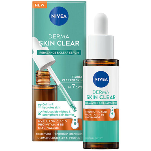 Nivea Derma Skin Clear Serum - Regenerating and deeply hydrating skin serum 30ml