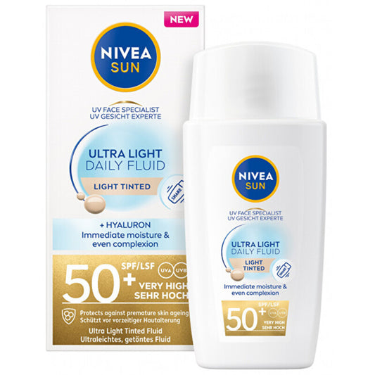 Nivea Sun Ultra Light Tinted Fluid SPF 50+ - Ultra-light tinted facial fluid 40 ml Light