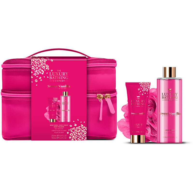 Grace Cole Vanilla & Almond Body Care Set - Body Care Gift Set in a Cosmetic Bag