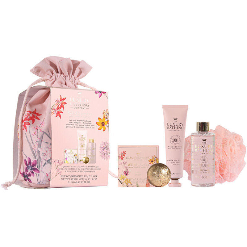  Grace Cole Peony Bath Care Set (Peony, Peach & Raspberry) - Body care gift set in a bag 5 pcs 
