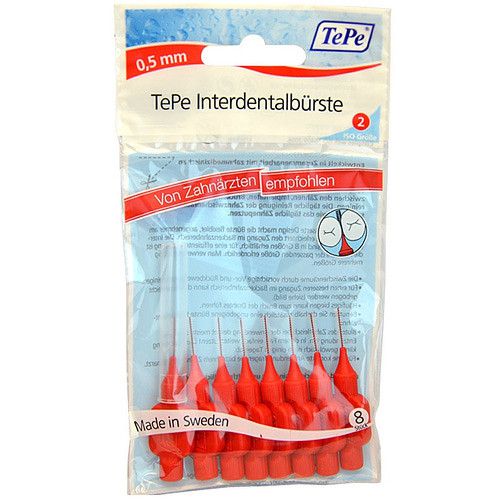 TePe Interdental Brush Normal (0.5 mm red 8 pcs) - interdental toothbrushes
